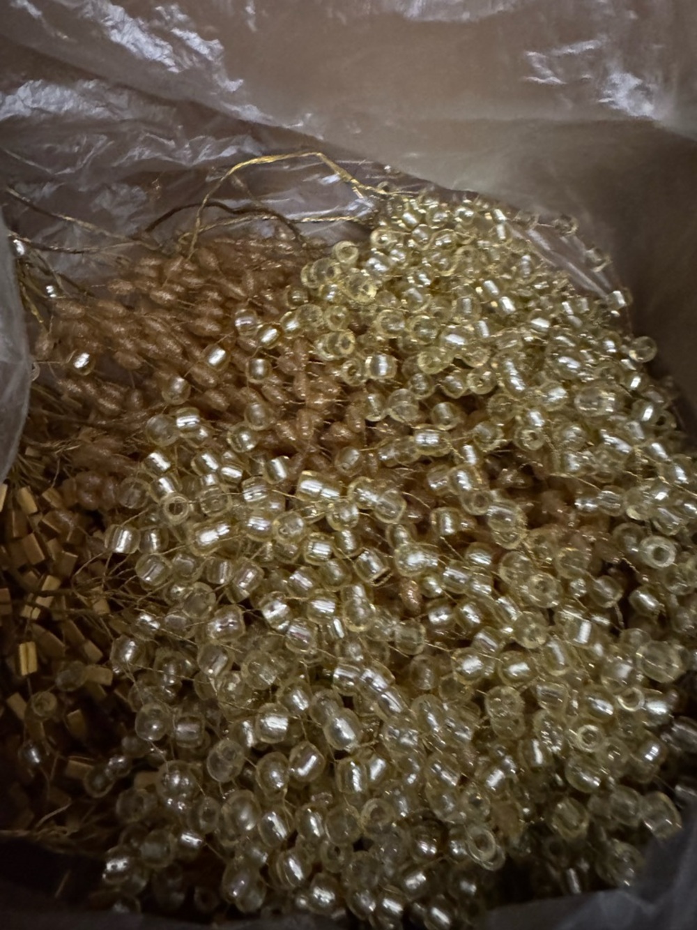 Bulk of gold color beaded branches